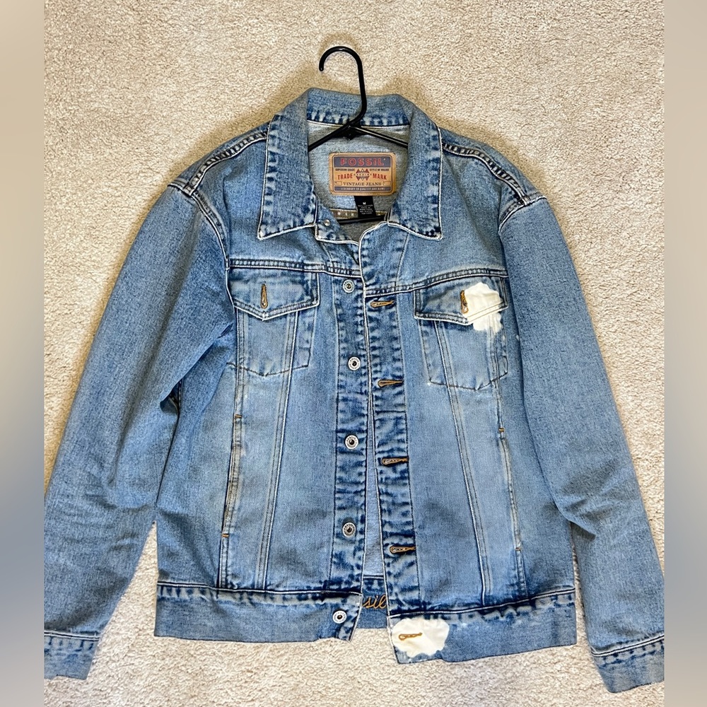 Classic denim jean jacket medium wash - Fossil Vintage
